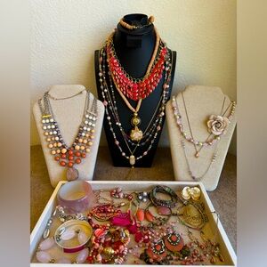 Peach Pink Jewelry Lot